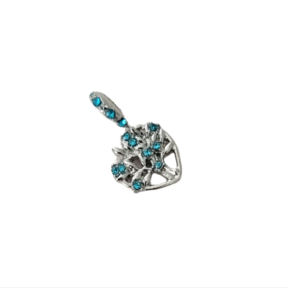 Silver Tree of Life with Blue Rhinestones,  fits Pandora